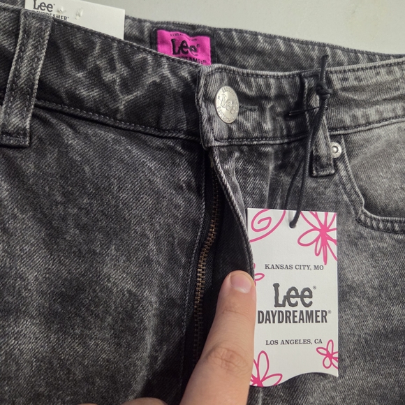 Lee x Daydreamer High Rise Straight Leg Jeans Black Acid Wash NWT 29x26 - Picture 6 of 10